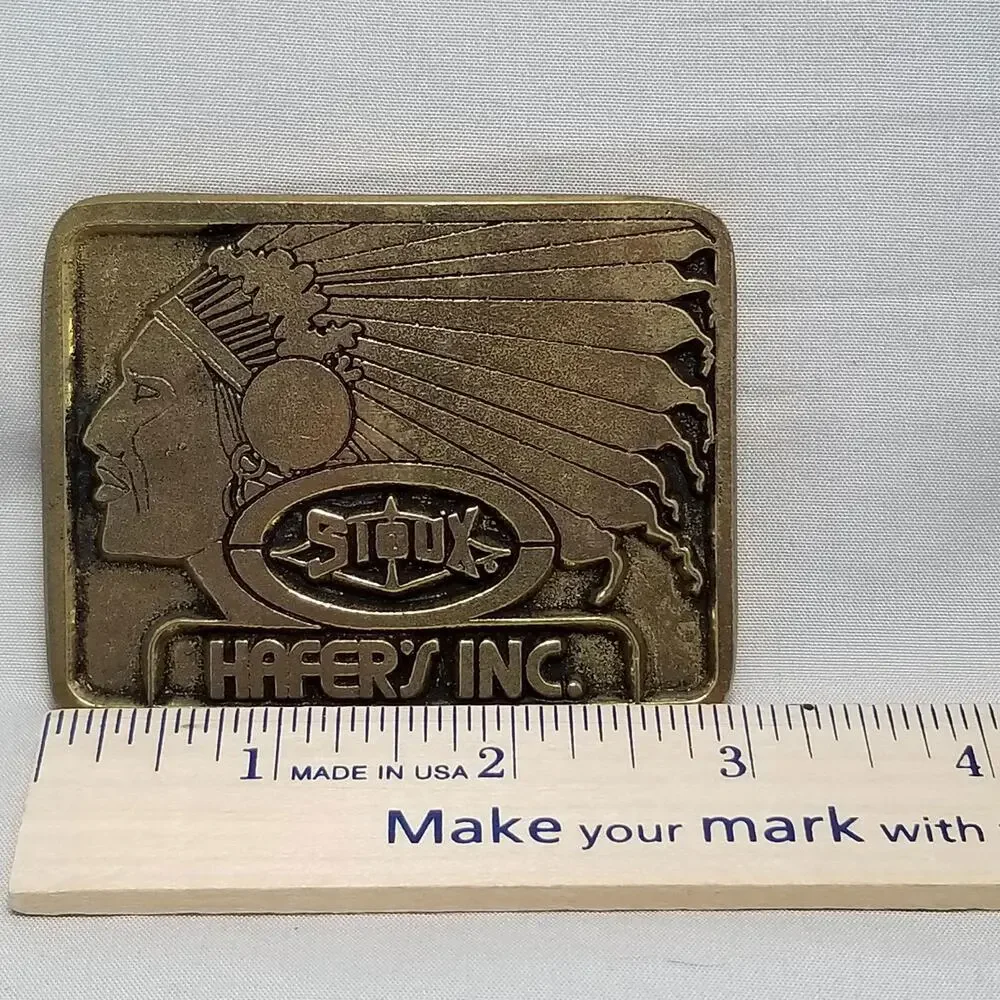 Belt Buckle Sioux Souix Hafer's Inc. Native American Indian Chief Limited Editio